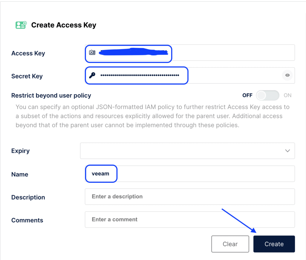 MinIO Create Access Key