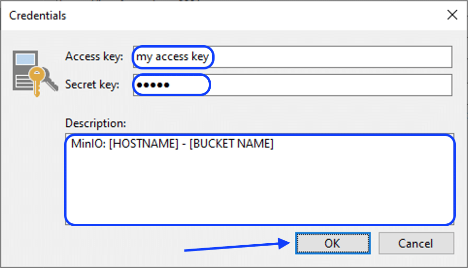 VBR add Credentials